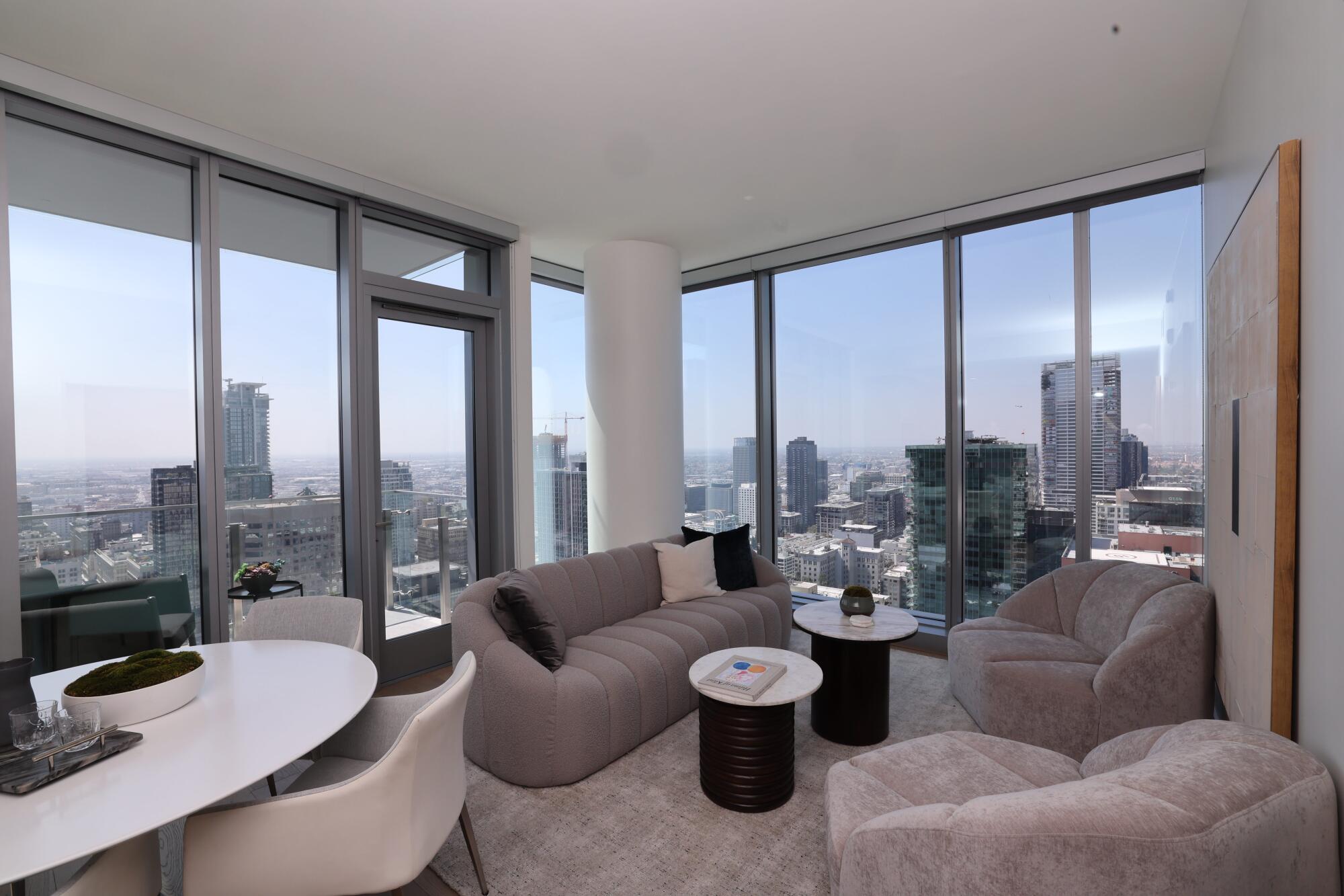 Modern commercial space with wallpaper